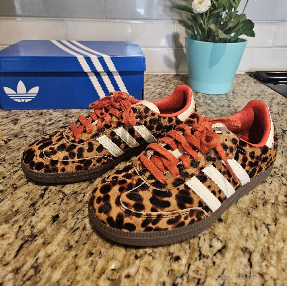Adidas Originals Samba Leopard Print and Orange Accents, 7 - Picture 5 of 9